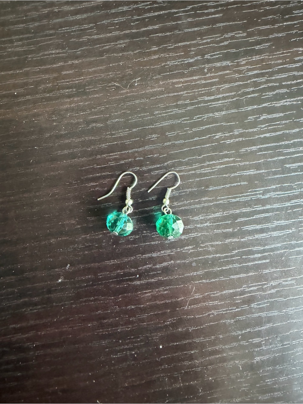 Green Crystal Drop Earrings